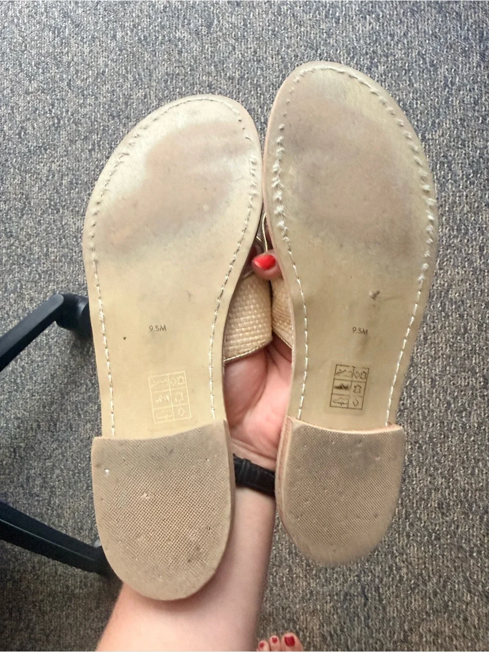 Jack Rogers Beige Bow Slide Sandals